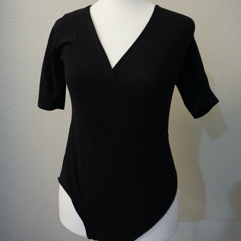 3/4 Black Bodysuit